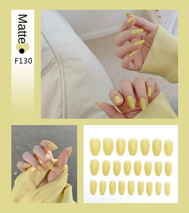 Stiletto Tips Clear Press-On Long False Nails with Glue