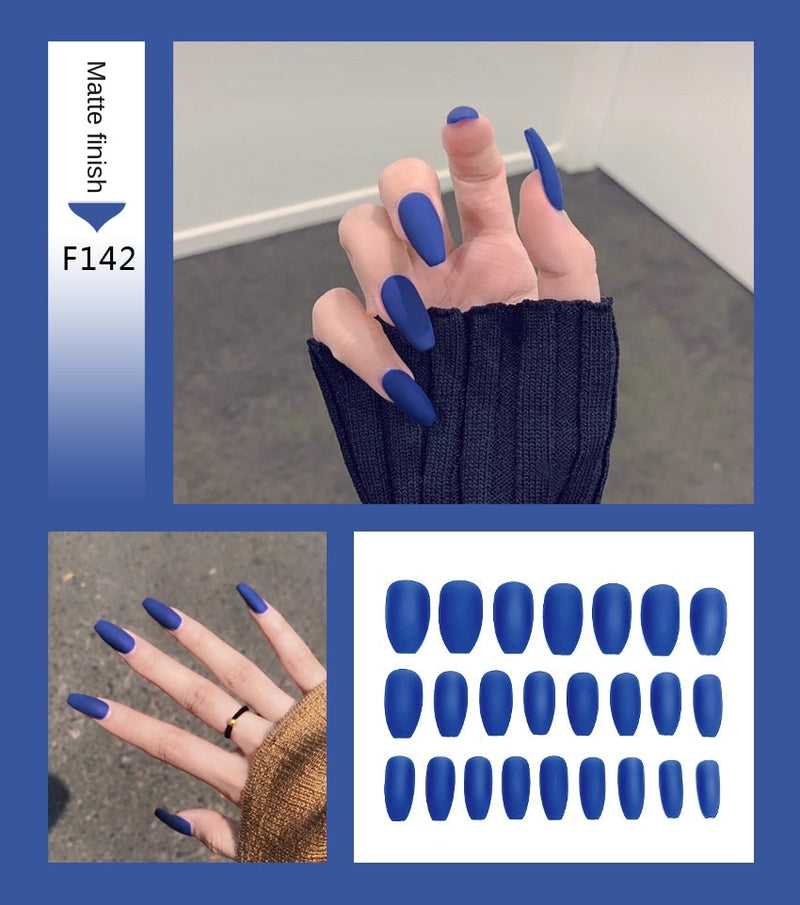 Stiletto Tips Clear Press-On Long False Nails with Glue