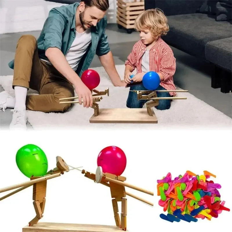 Bamboo Man Battle Handmade Wooden Fencing Puppets