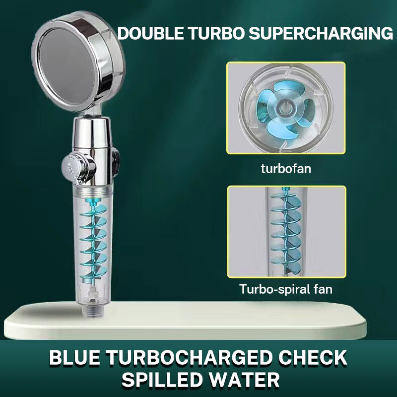 Dual Turbo Pressurized Propeller Fan Shower Head