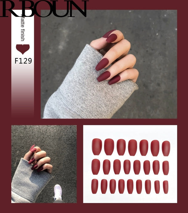 Stiletto Tips Clear Press-On Long False Nails with Glue