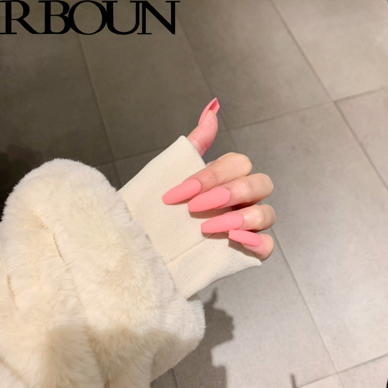 Stiletto Tips Clear Press-On Long False Nails with Glue