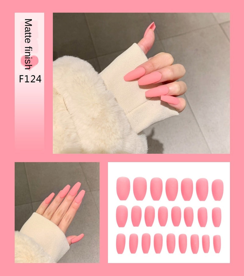 Stiletto Tips Clear Press-On Long False Nails with Glue