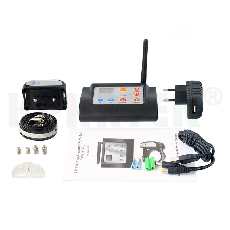 2 in 1 Wireless Electronic Dog Fence and Training Collar Set