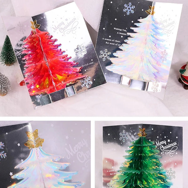 3D  pop Up Christmas Greeting Cards Tree Handmade Card with Envelope