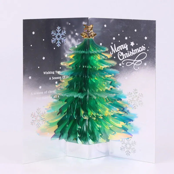 3D  pop Up Christmas Greeting Cards Tree Handmade Card with Envelope
