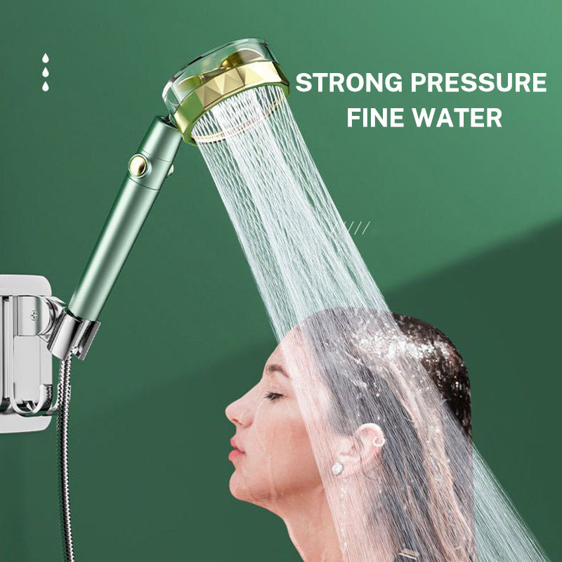 Dual Turbo Pressurized Propeller Fan Shower Head