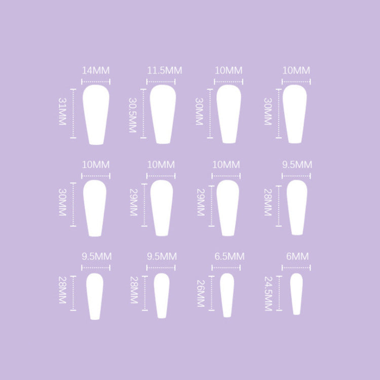 24 Pieces of Finished Fake Nails for Press-On French Ballet Manicure