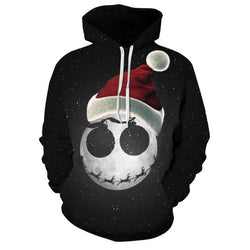 Men's Casual 3D Print Christmas Hat Hoodie