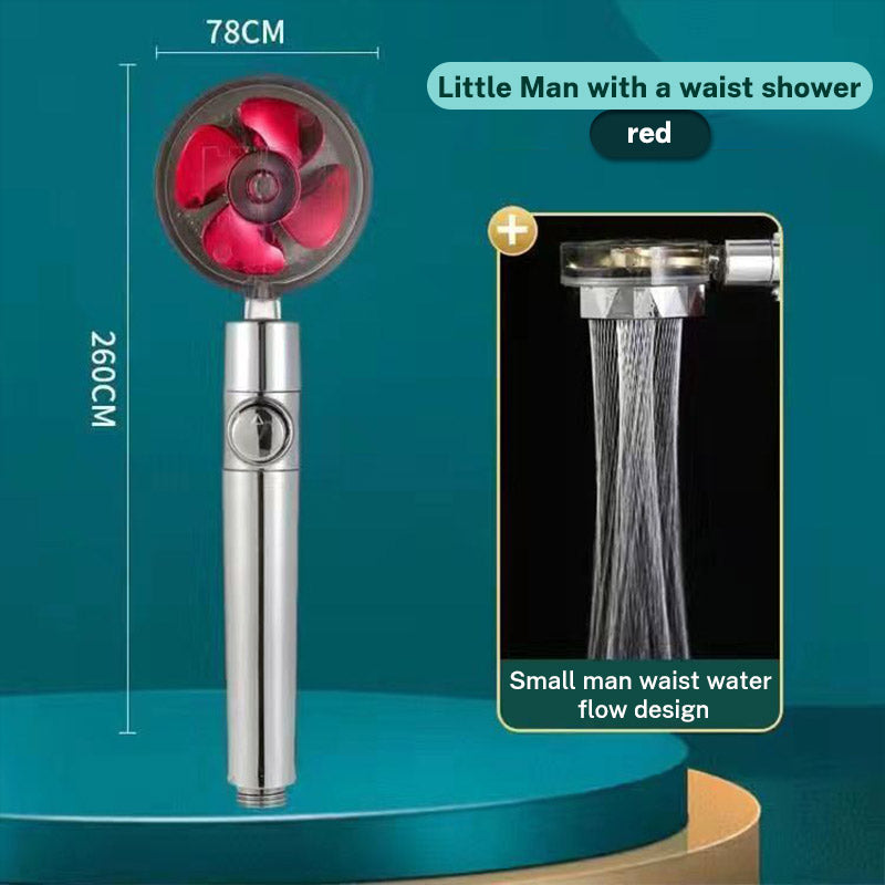 Dual Turbo Pressurized Propeller Fan Shower Head