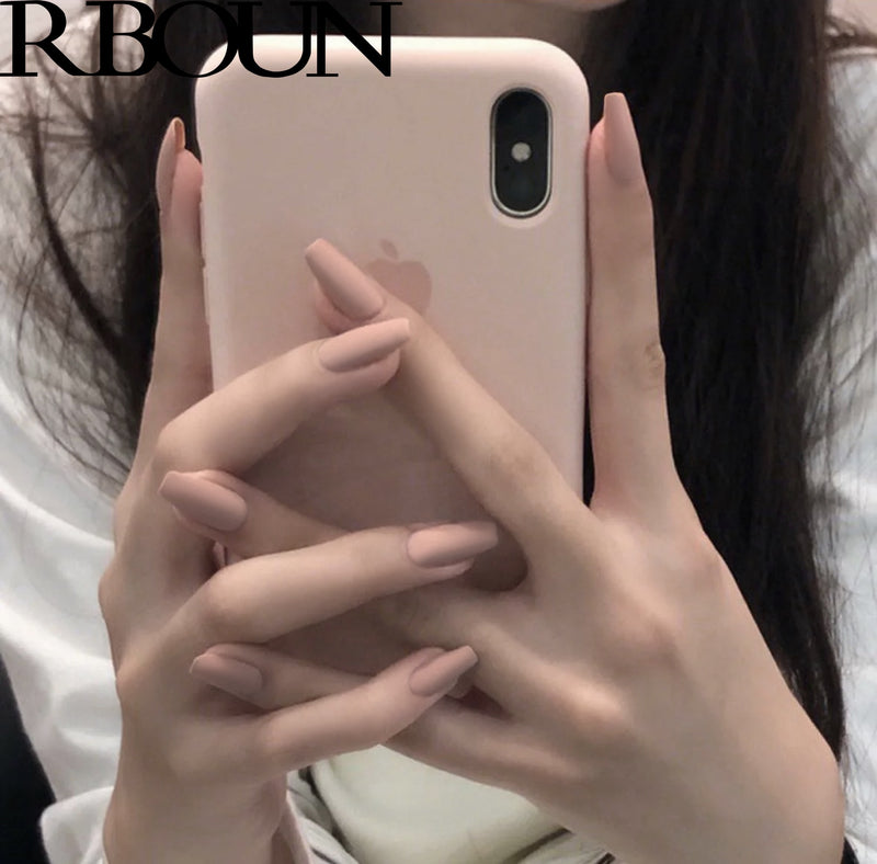 Stiletto Tips Clear Press-On Long False Nails with Glue