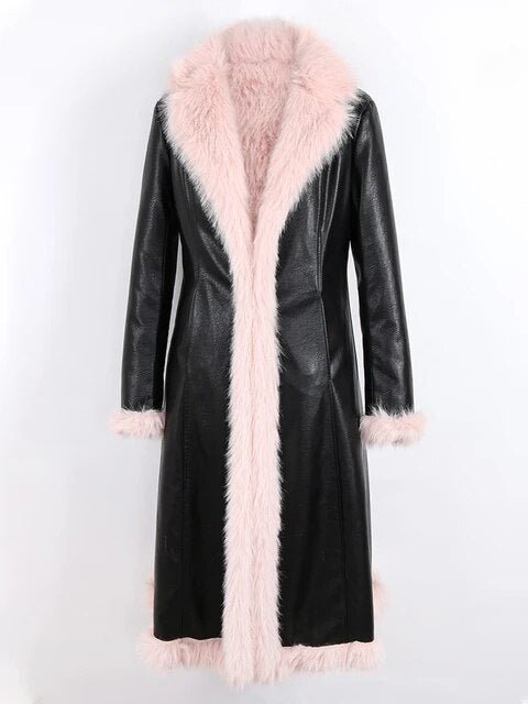 Nerazzurri Winter Long Leather Coat