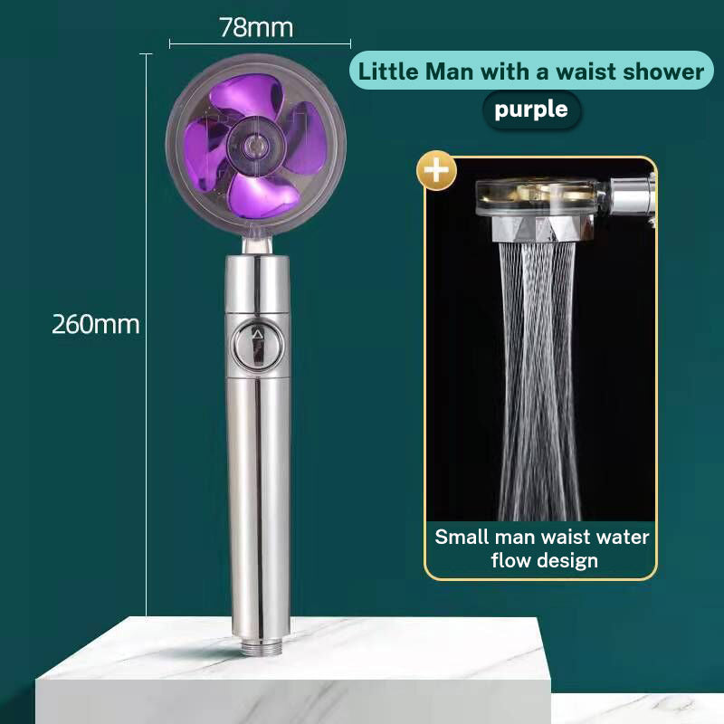 Dual Turbo Pressurized Propeller Fan Shower Head