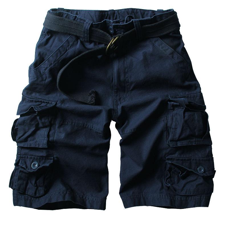 MISNIKI   Mens Shorts Casual Loose Knee-length Mens Cargo Shorts Within Belt S-3XL
