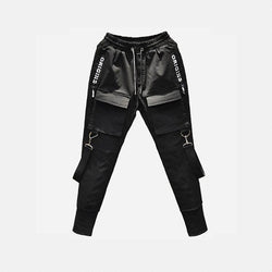 Side Pockets Chinos Men's Hip Hop Cargo Ripped Joggers Trousers