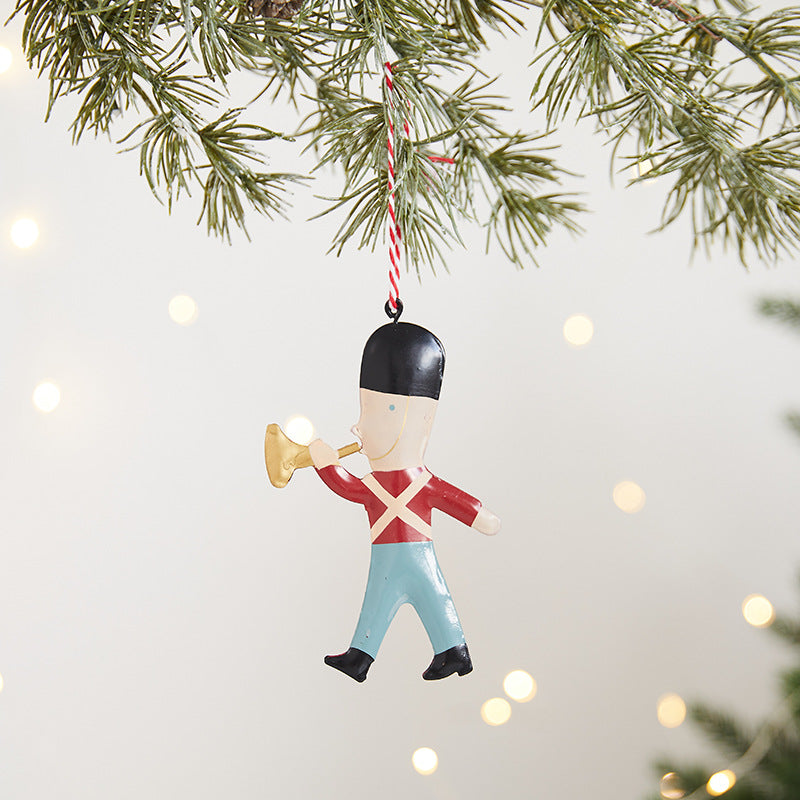 Christmas Tree Wrought Iron Painted Pendant Cute Cartoon Santa Claus Snowman Ornament Christmas Small Hanging Ornament