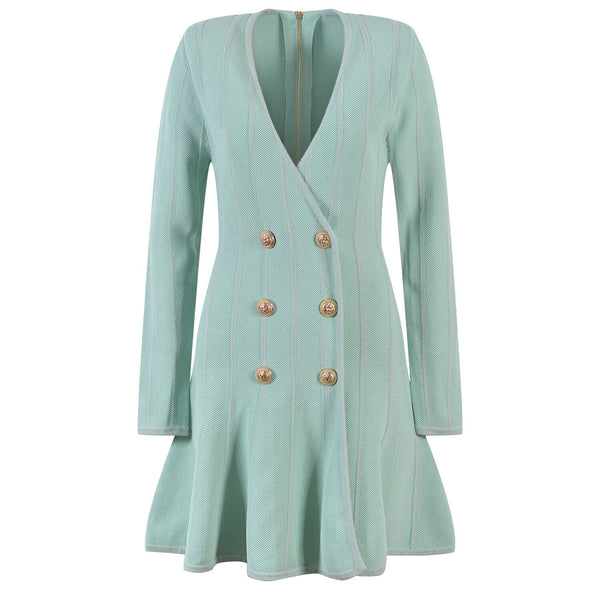 V-neck Long Sleeve Fall A-line Dress from Goodies Mall