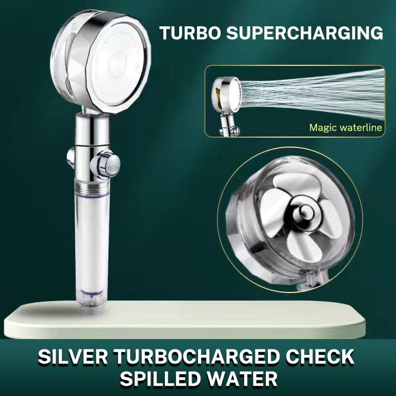 Dual Turbo Pressurized Propeller Fan Shower Head