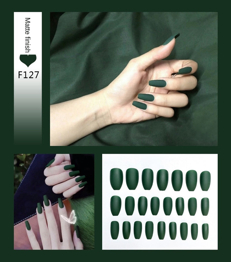 Stiletto Tips Clear Press-On Long False Nails with Glue