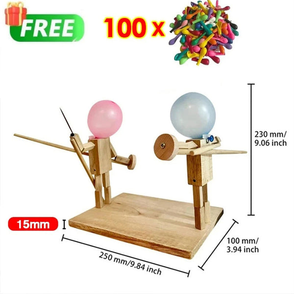 Bamboo Man Battle Handmade Wooden Fencing Puppets