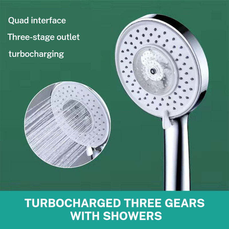 Dual Turbo Pressurized Propeller Fan Shower Head