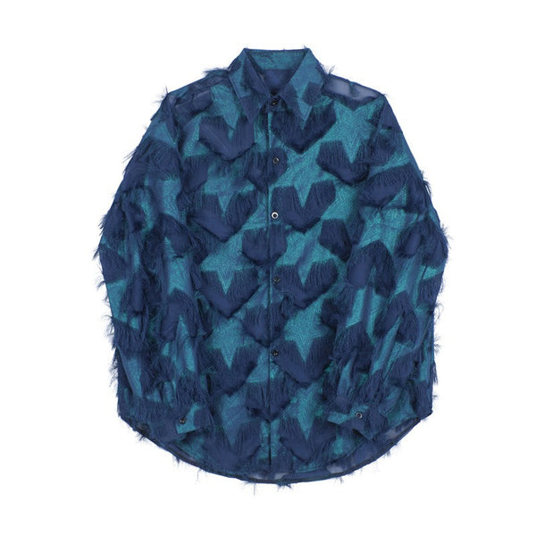 Goodies Mall NightGlam™ Men's Tassel Hollow Out Shirt