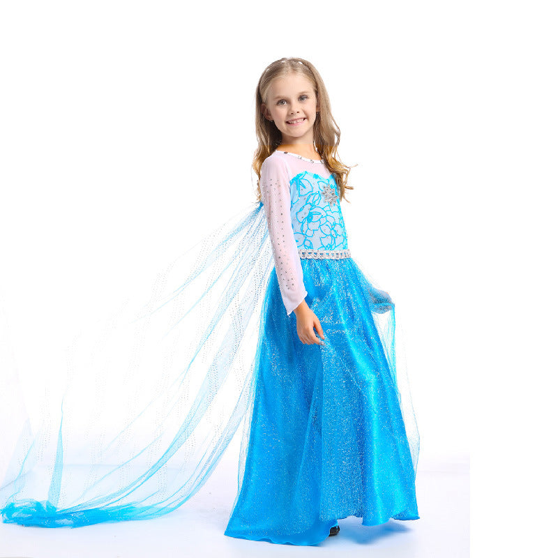 New Frozen Aisha Dress Dresses Girls Long Dresses Summer And Autumn Aisha Princess Dresses With a Full Set Of Accessories