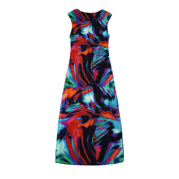 Fall New Printed Tulle Sleeveless Dress