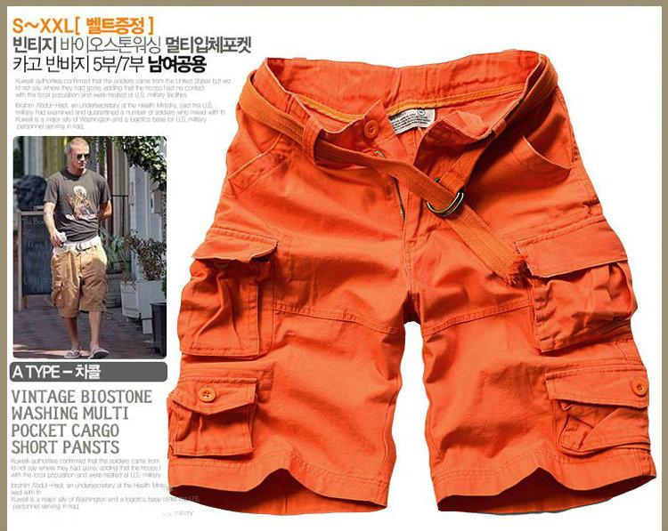 MISNIKI   Mens Shorts Casual Loose Knee-length Mens Cargo Shorts Within Belt S-3XL
