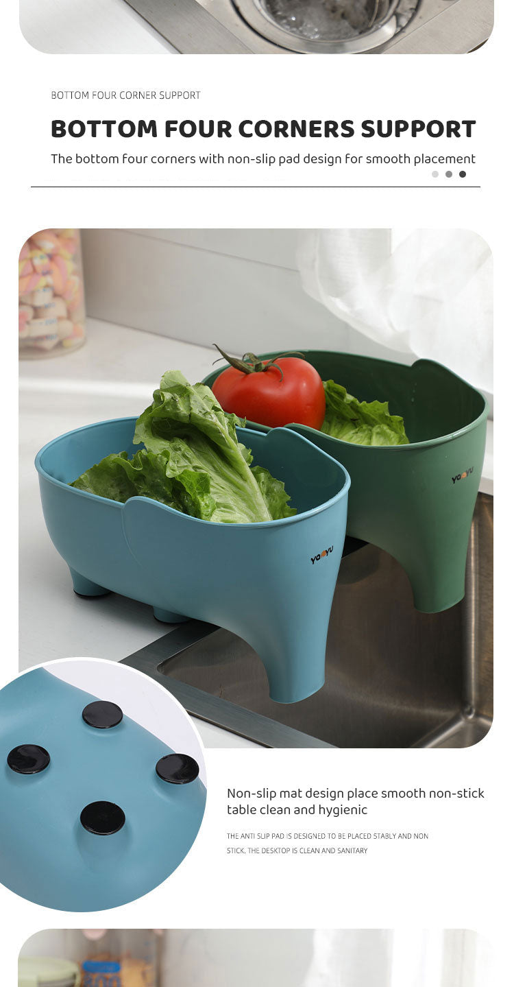 Elephant Drain Basket Multipurpose Kitchen Storage Drain Basket