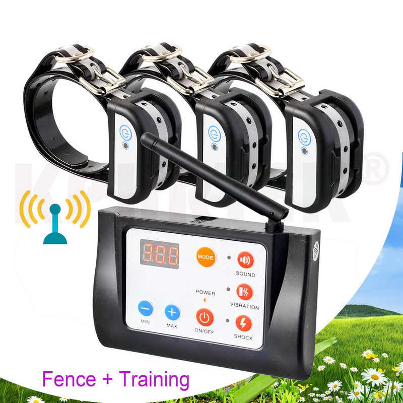 2 in 1 Wireless Electronic Dog Fence and Training Collar Set