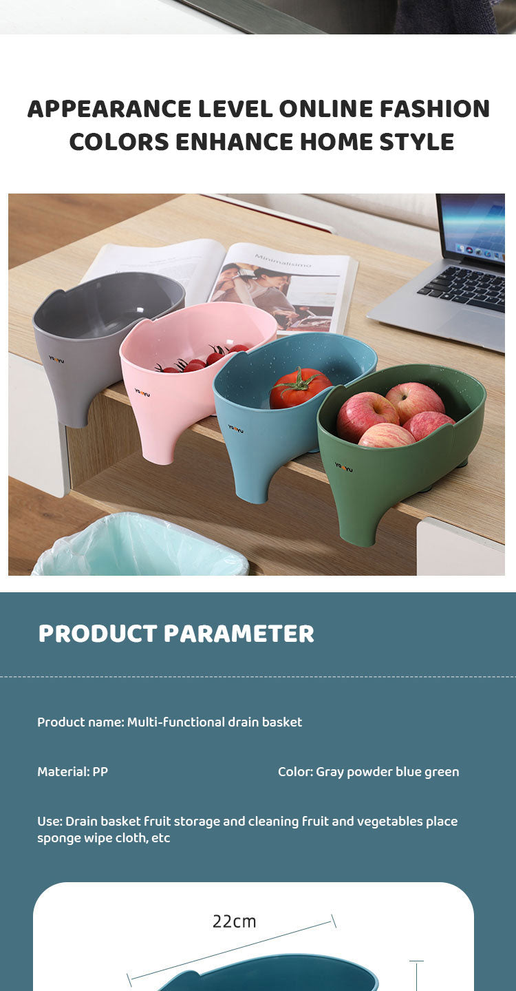 Elephant Drain Basket Multipurpose Kitchen Storage Drain Basket
