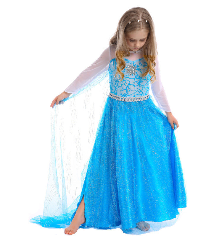 New Frozen Aisha Dress Dresses Girls Long Dresses Summer And Autumn Aisha Princess Dresses With a Full Set Of Accessories