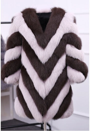 Lanxirui long winter faux fur coat with hood
