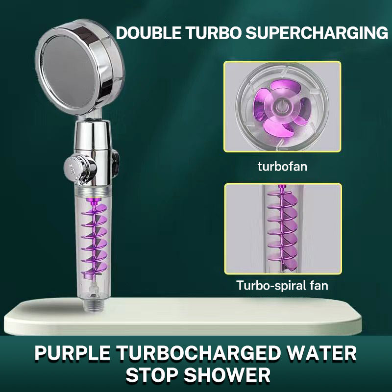 Dual Turbo Pressurized Propeller Fan Shower Head