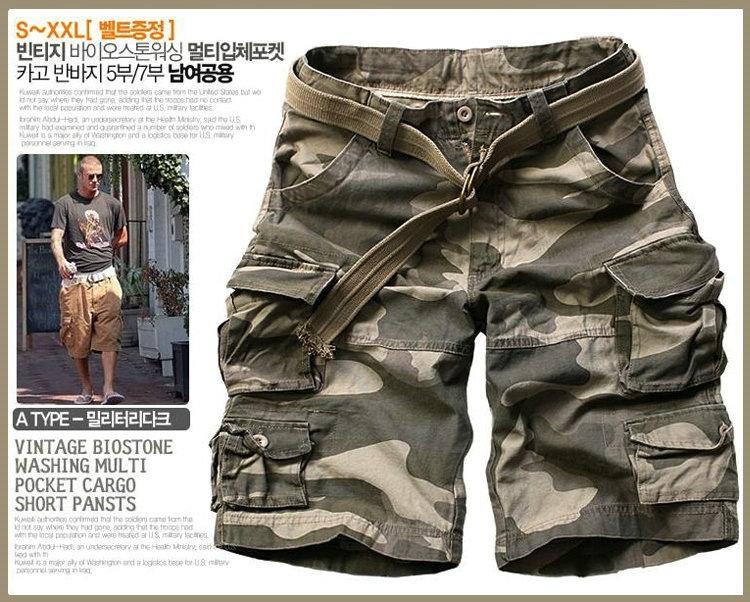 MISNIKI   Mens Shorts Casual Loose Knee-length Mens Cargo Shorts Within Belt S-3XL