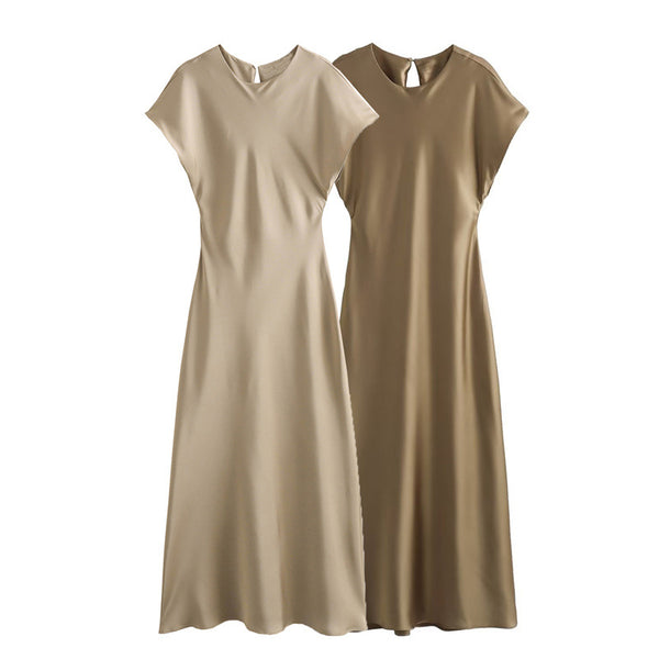 Satin Party Evening Women Midi Dress