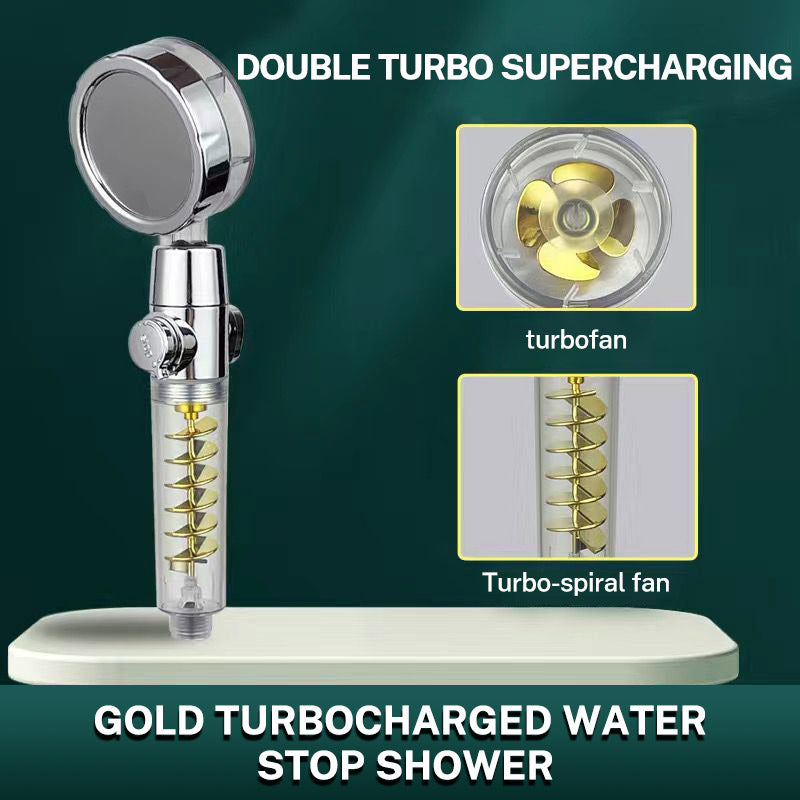 Dual Turbo Pressurized Propeller Fan Shower Head