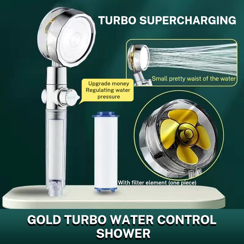 Dual Turbo Pressurized Propeller Fan Shower Head