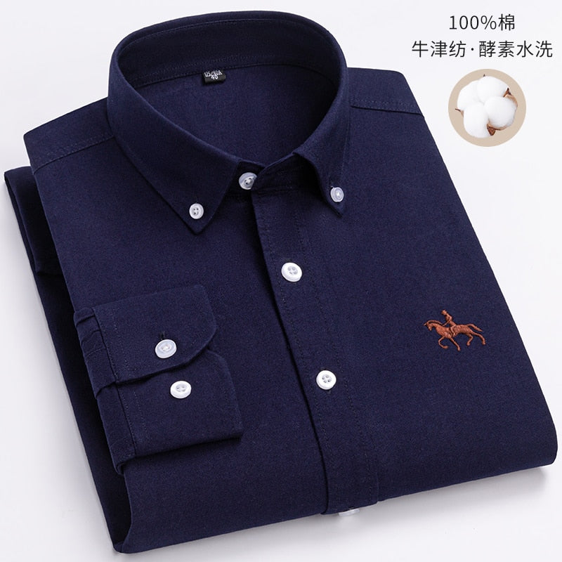 Goodies Mall Exclusive: Oxford LuxeFit  Men's Long-Sleeve Shirt