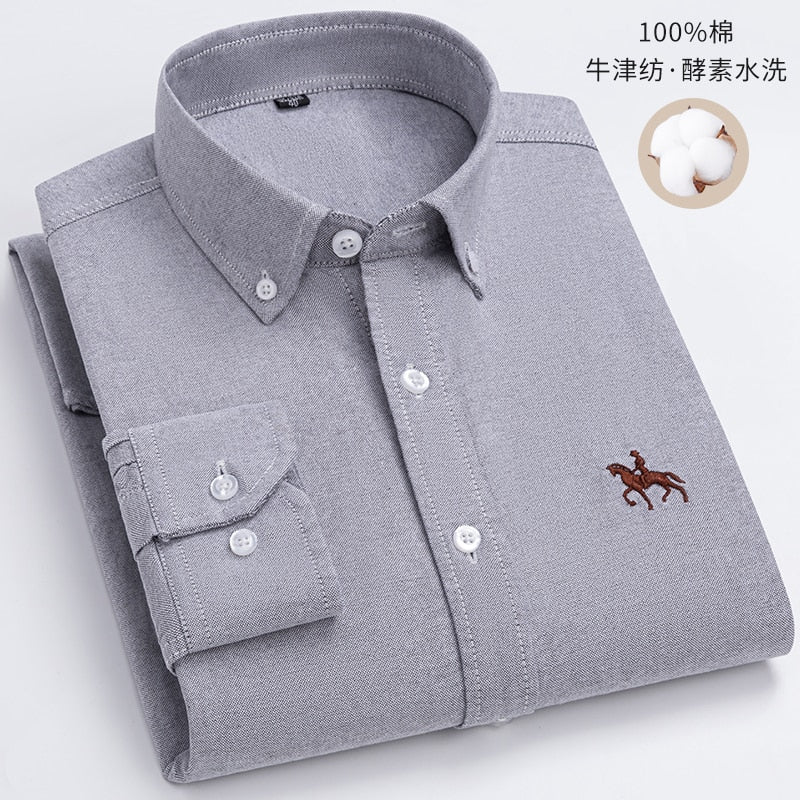 Goodies Mall Exclusive: Oxford LuxeFit  Men's Long-Sleeve Shirt