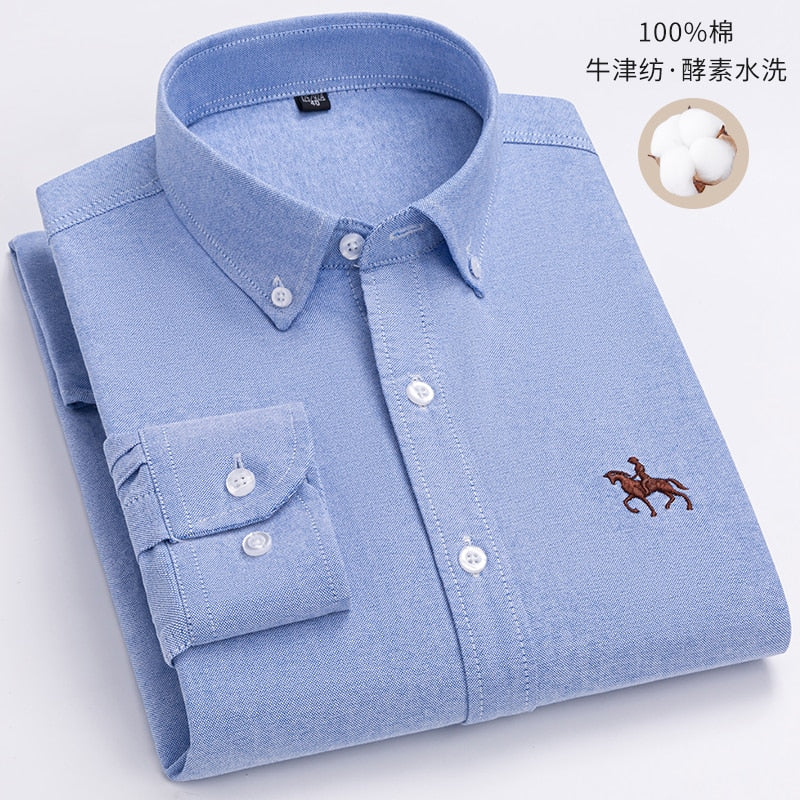 Goodies Mall Exclusive: Oxford LuxeFit  Men's Long-Sleeve Shirt
