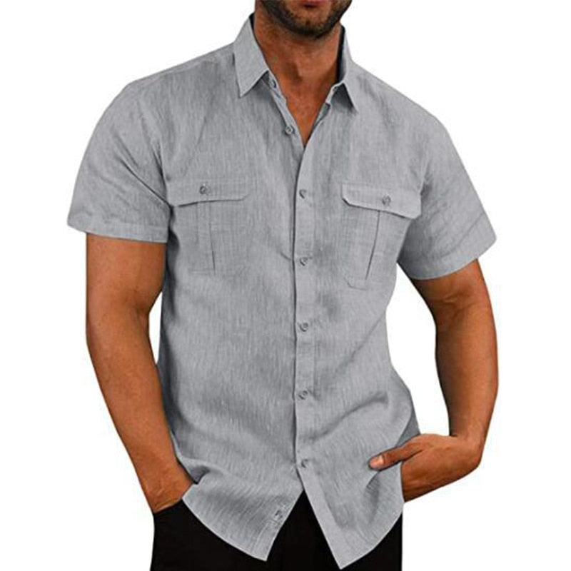 Goodies Mall: SeaBreeze™ Casual Men's Shirt - Classic Solid Style
