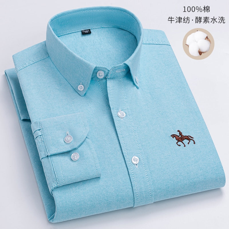 Goodies Mall Exclusive: Oxford LuxeFit  Men's Long-Sleeve Shirt